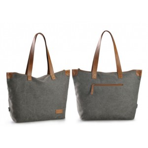 dark gray canvas shopper bag