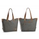 dark gray canvas shopper bag