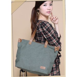 grey Canvas purse bag