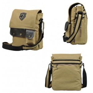 khaki canvas satchel