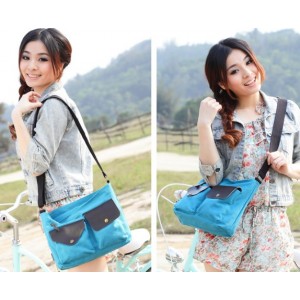 blue Canvas shoulder bags for school