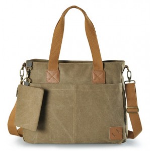 khaki canvas satchel bag for women