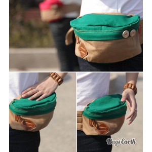 Green Canvas Fanny Pack