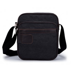 black Mens canvas shoulder bag