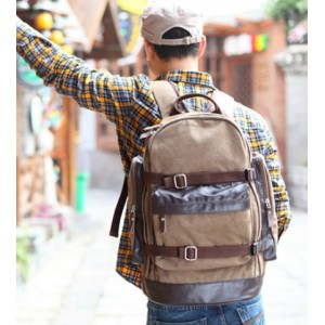 Canvas satchel backpack for men