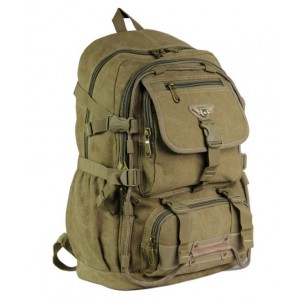 Military canvas backpack men, computer laptop bag