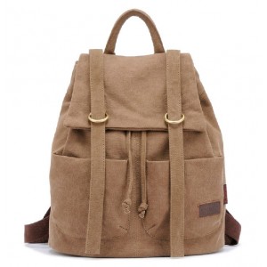 khaki Cute canvas backpack