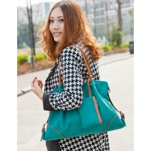 green travel handbag