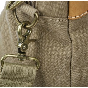 khaki canvas shoulder bag