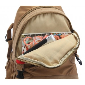 khaki vintage canvas backpack