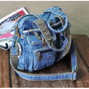 blue Distressed carry all bag