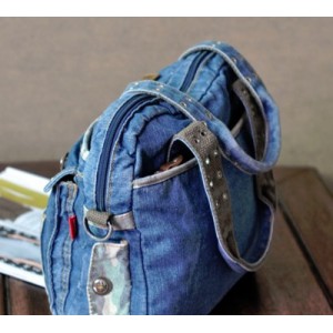 denim Distressed carry all bag