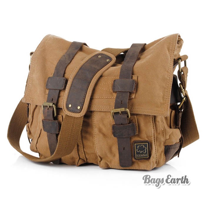 vintage military canvas messenger bag