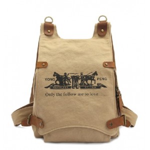 Cotton canvas backpack, canvas backpack school bag