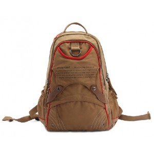 Vintage military canvas rucksack, khaki retro canvas rucksack backpack