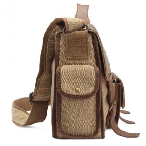 khaki Canvas satchel bag for men