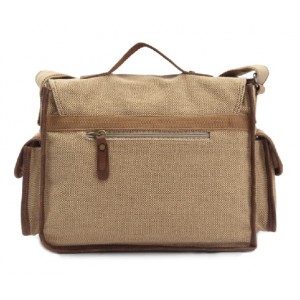 khaki canvas satchel messenger bag