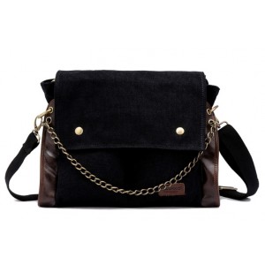 Black canvas messenger bags for women