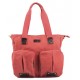 red Canvas shoulder bag schoolbag