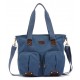 blue Canvas shoulder bag schoolbag