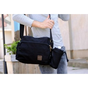 black IPAD mens messenger bag canvas