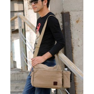 khaki IPAD mens messenger bag canvas