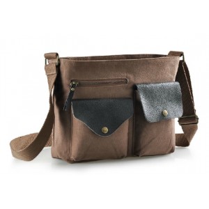 Canvas shoulder bags for school, leather canvas satchel bag - BagsEarth
