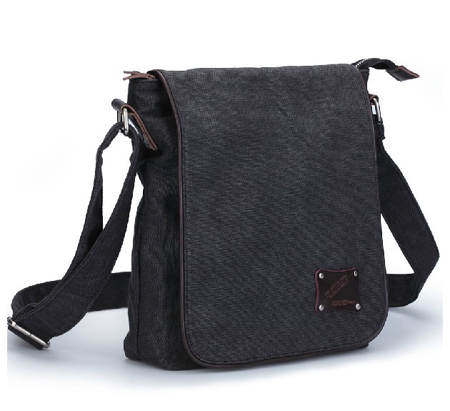 Canvas messenger bags for men, canvas messenger bag black - BagsEarth