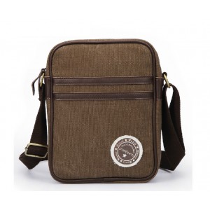 Men canvas satchel, mens small canvas shoulder bag - BagsEarth