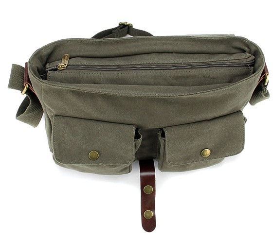 IPAD mens canvas messenger bag, canvas military messenger bag - BagsEarth