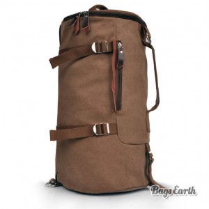 Vintage Coffee Canvas Backpack, European And American Styled Fashion ...