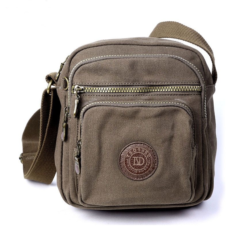 Small khaki messenger bags, Army green shoulder bag - BagsEarth